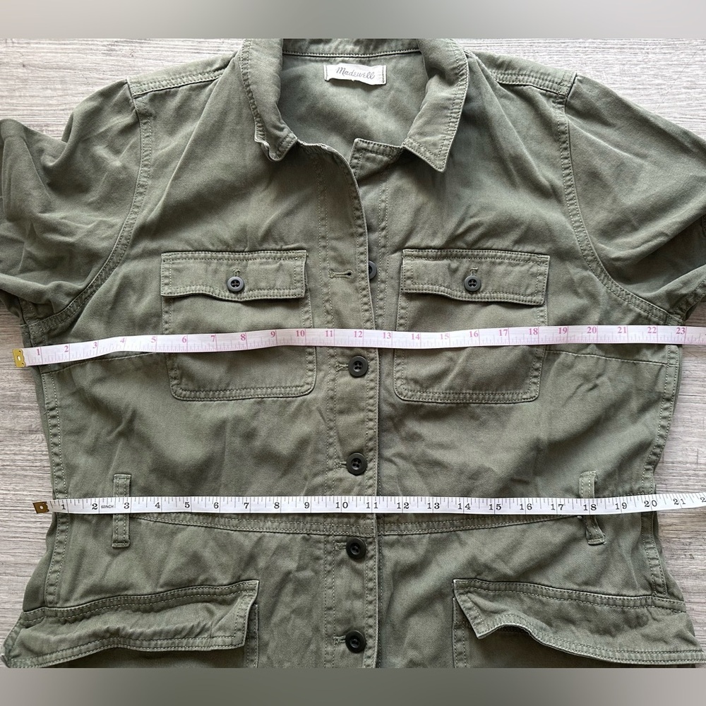Madewell Tie-Waist Military Jumpsuit Sz XL garden girls boho distressed - Picture 3 of 5